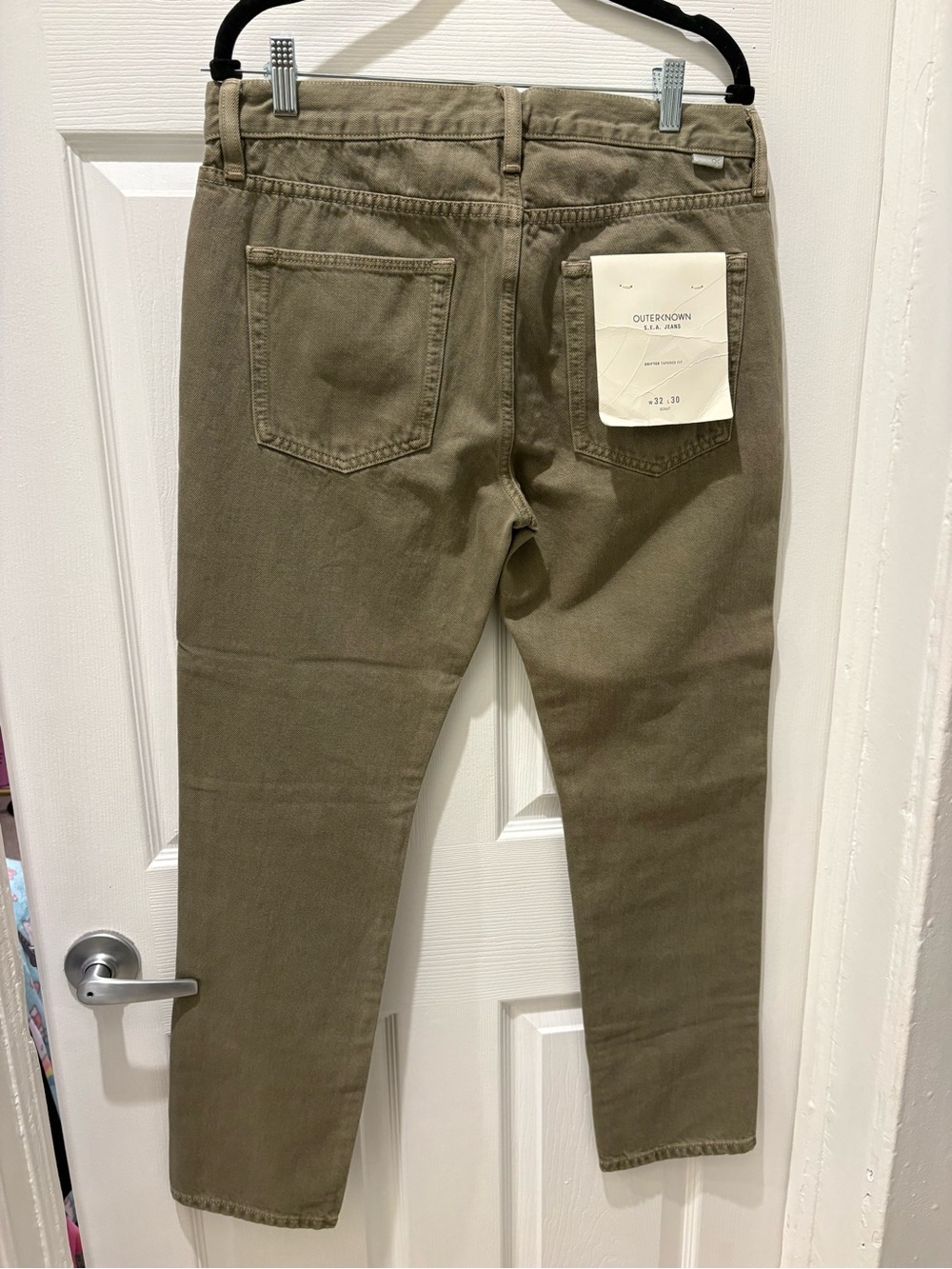 NWT Outerknown S.E.A. Jeans Drifter Tapered Fit Scout Olive Men’s 32x30 Premium - Picture 5 of 10